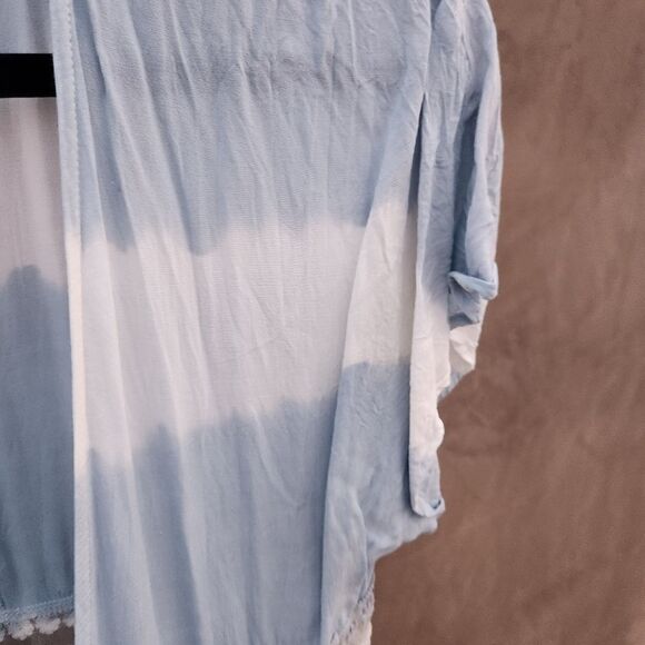 Aakaa blue amd white floor length toe dye duster - Picture 6 of 9